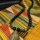 APOGÉE - collier noir tête- moyen- Perles africaines krobo-17