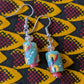 Pendientes de flores verdes - cuentas krobo africanas