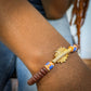 CAMÉLÉON FLORAL Bracelet marron en perles africaines Krobo-modèle boisé