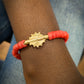 CAMÉLÉON - Bracelet  rouge- perles africaines krobo