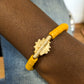 [[ CHAMELEON ]]- pulsera amarilla- Cuentas krobo africanas 