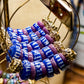 GNONLIVI- Boucles d'oreilles créoles en perles de verre recyclé - Bleues et Violettes