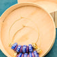 GNONLIVI- Boucles d'oreilles créoles en perles de verre recyclé - Bleues et Violettes