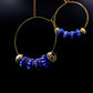 GNONLIVI- Boucles d'oreilles créoles en perles de verre recyclé - Bleues et Violettes