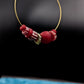 GNONLIVI- Boucles d'oreilles boules rouge