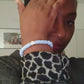 CAMÉLÉON ARGENT - Bracelet bleu pastel- perles africaines krobo
