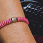 CAMÉLÉON DORÉ - bracelet rose- perles africaines krobo