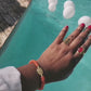 [[ CHAMELEON ]]- Pulsera naranja- Cuentas krobo africanas 