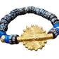 GNONLIVI bleu complet- Soleil-perles africaines krobo