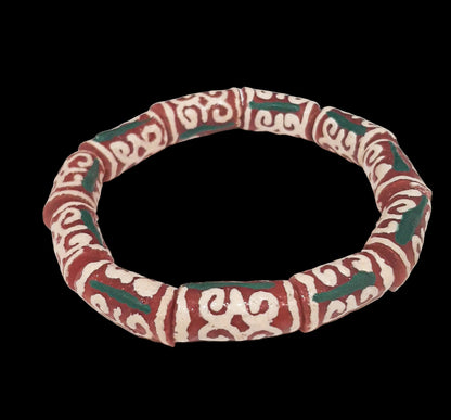 ALVÉOLE.                  bracelet rouge et beige