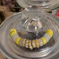 GNONLIVI- Boucles d'oreilles créoles en perles de verre recyclé - Citron