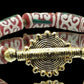 ALVÉOLE.                  bracelet rouge et beige- Perle akan couleur or