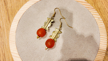 TILA-  boucles d'oreilles- modèle orange