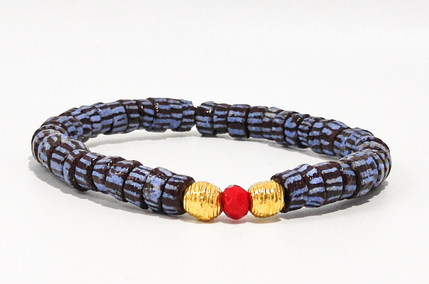 Pulsera roja GNONLIVI - Cuentas krobo africanas