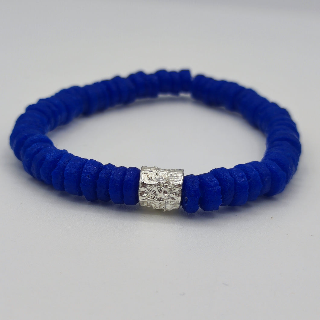 [[ CAMÉLÉON ARGENT ]] - Bracelet bleu