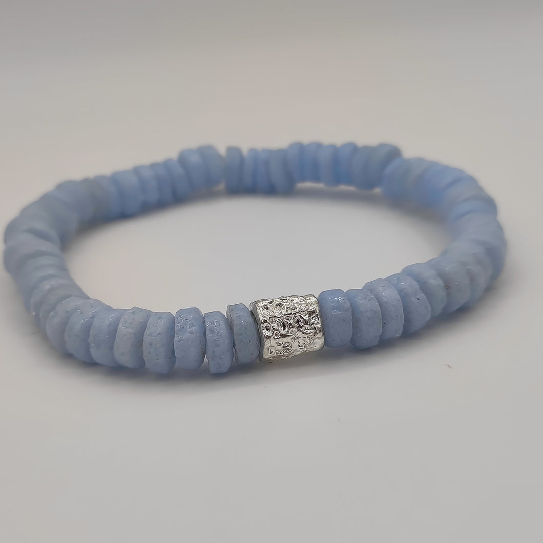 [[ CAMÉLÉON ARGENT ]] - Bracelet bleu pastel