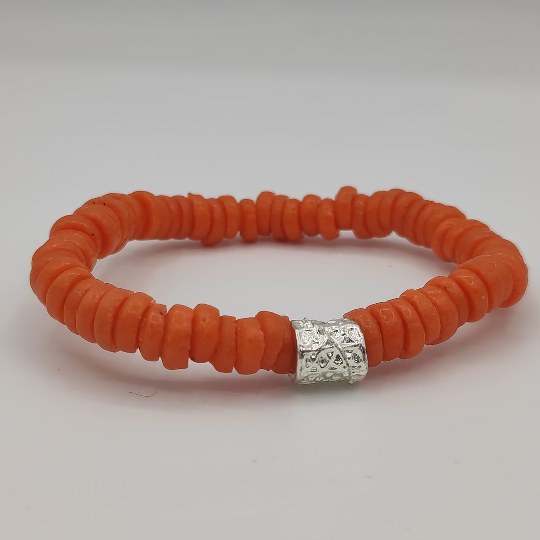 [[ CAMÉLÉON ARGENT ]] - bracelet orange