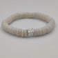 [[ SILVER CHAMELEON ]]- pulsera blanca- Cuentas krobo africanas