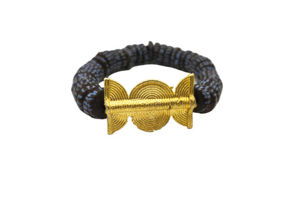 GNONLIVI- pulsera espiral abierta gigante- cuentas krobo africanas