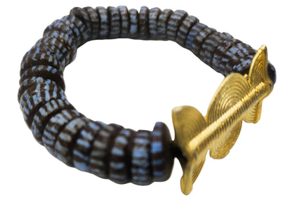 GNONLIVI- pulsera espiral abierta gigante- cuentas krobo africanas