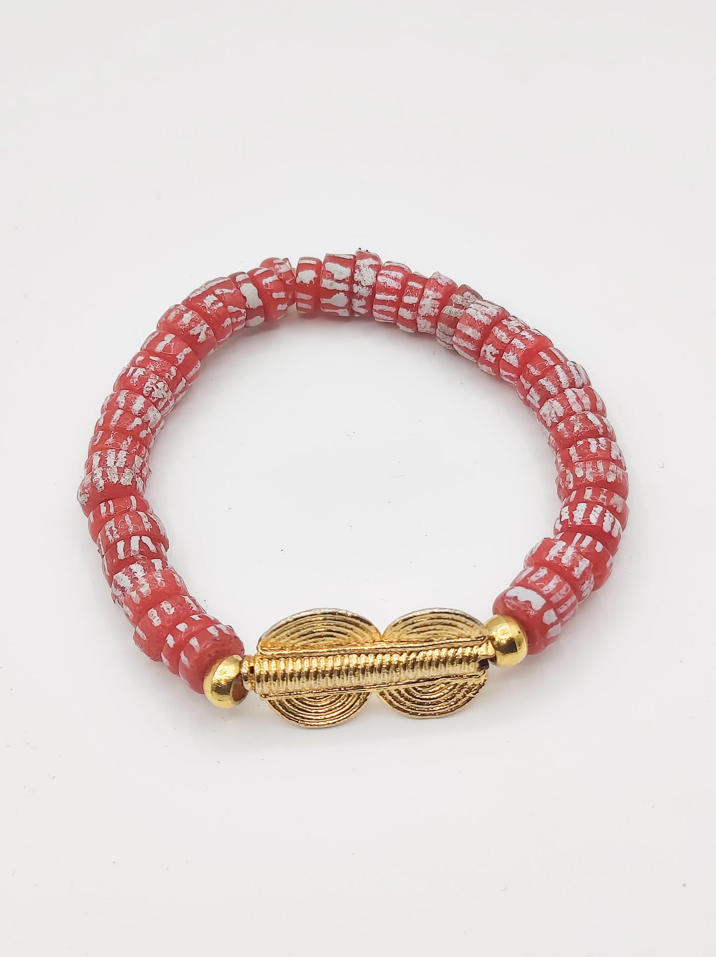 GNONLIVI rojo - espiral - Cuentas krobo africanas