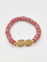 Charger l&#39;image dans la galerie, GNONLIVI rouge- spirale- perles africaines krobo
