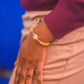 [[ CAMALEÓN FLORAL ]] - Pulsera de cuentas Krobo africanas mostaza y marrón