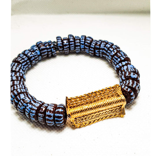 GNONLIVI- pulsera gigante- Cuentas krobo africanas